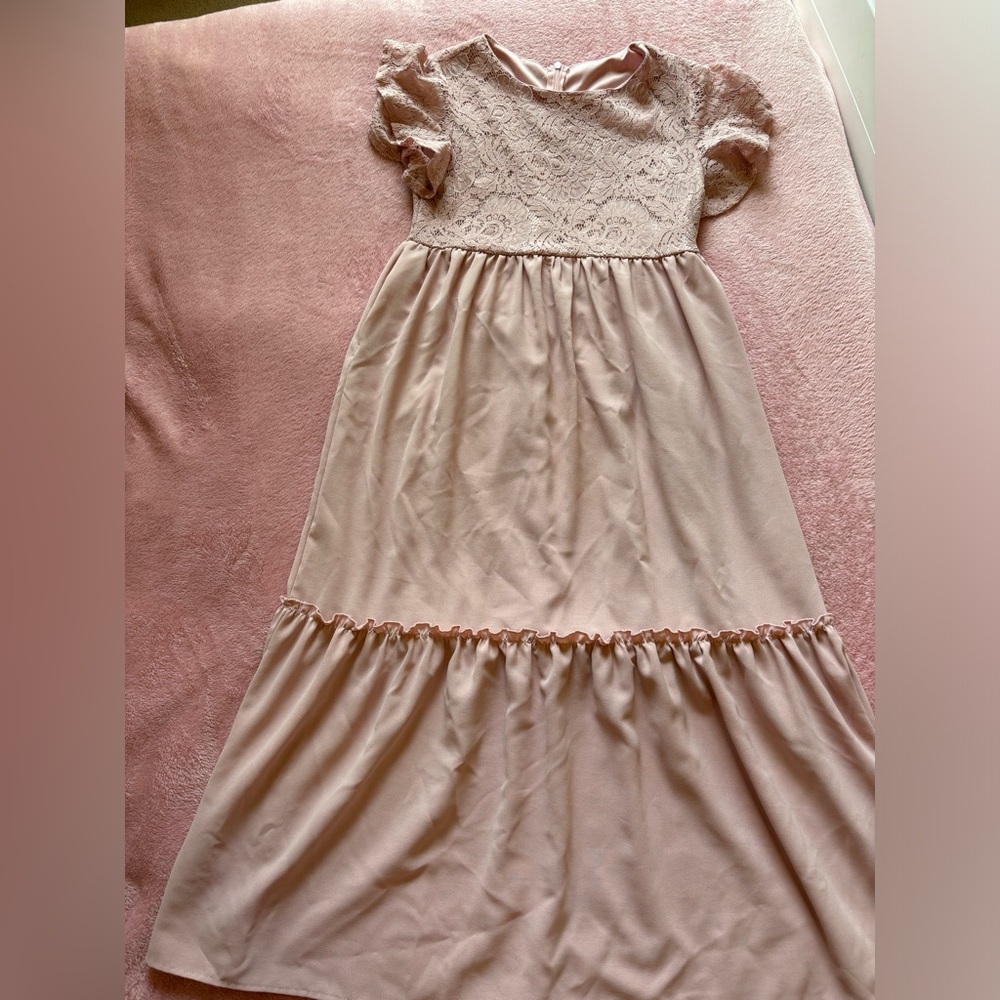 Baby Pink 3/4 length Girls Dress